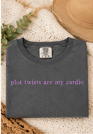 Plot Twists Are My Cardio Comfort Colors Book Lover T-Shirt & Crewneck Sweatshirt