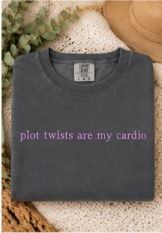 Plot Twists Are My Cardio Comfort Colors Book Lover T-Shirt & Crewneck Sweatshirt