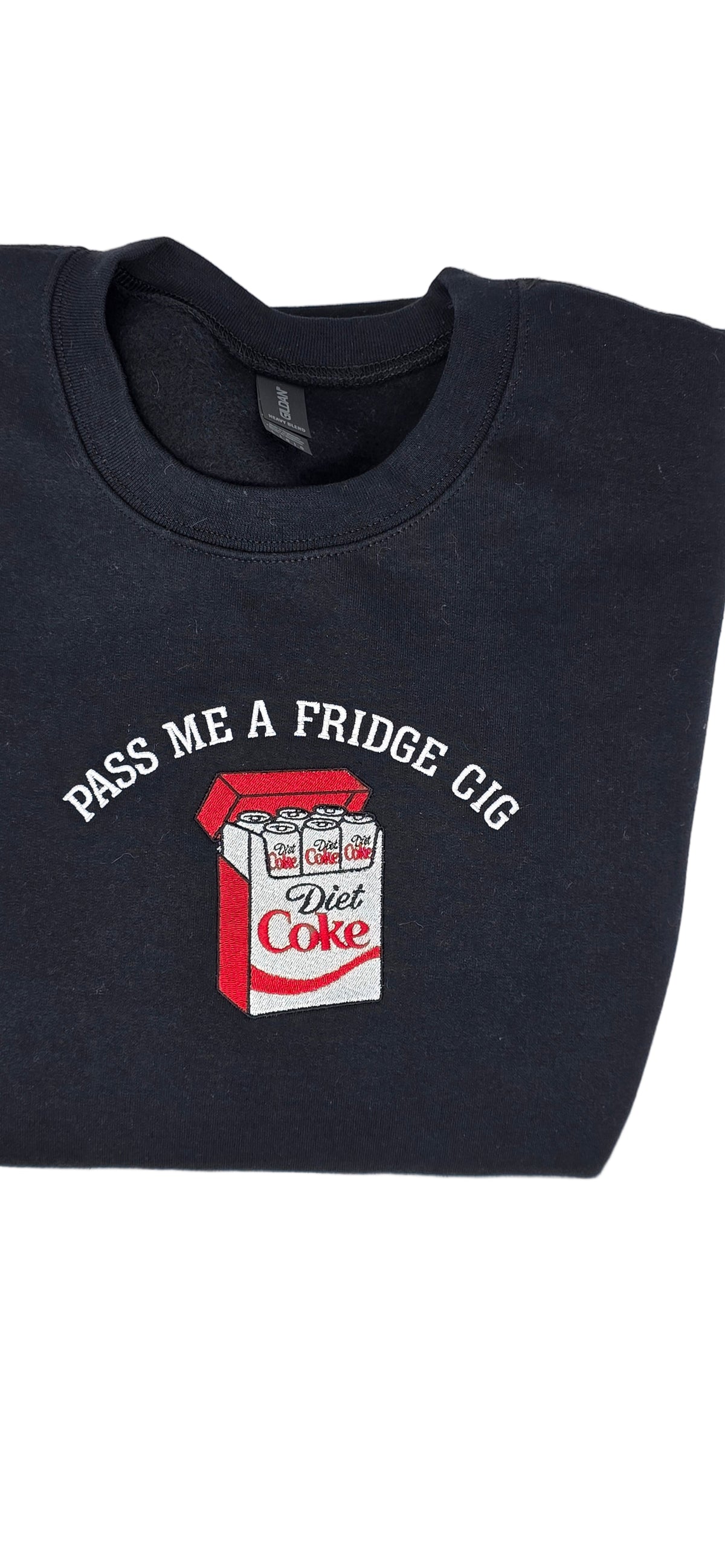 Pass Me a Fridge Cig Embroidered Crewneck Sweatshirt | Black