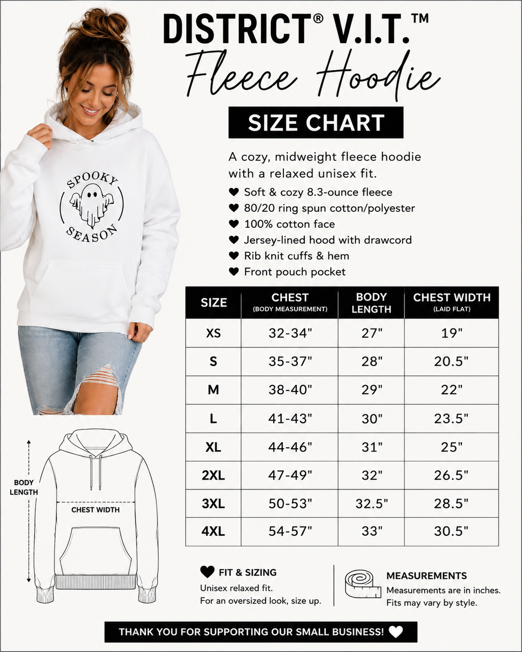 Spooky Season Embroidered Fleece Pullover Hoodie