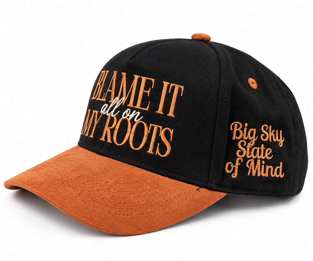 Blame It All on My Roots Embroidered Suede-Brim Hat