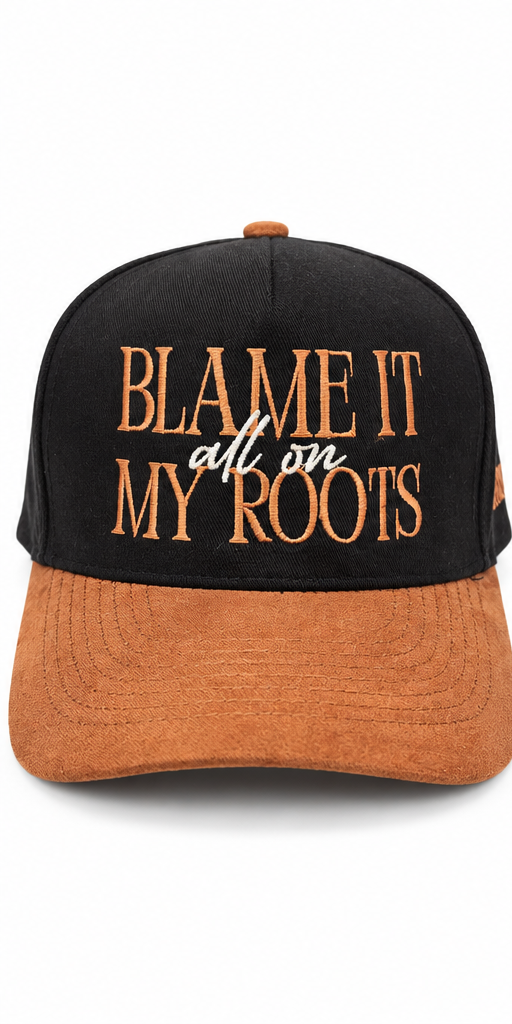 Blame It All on My Roots Embroidered Suede-Brim Hat