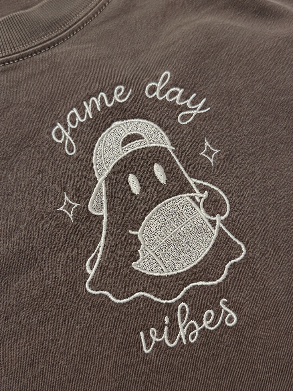 Game Day Vibes Embroidered Ghost Comfort Colors Tee