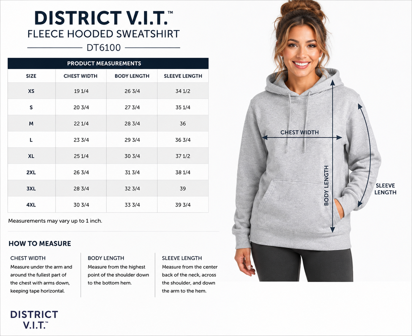 Too Tired to Haunt Embroidered Hoodie | District V.I.T. Fleece Pullover Hoodie