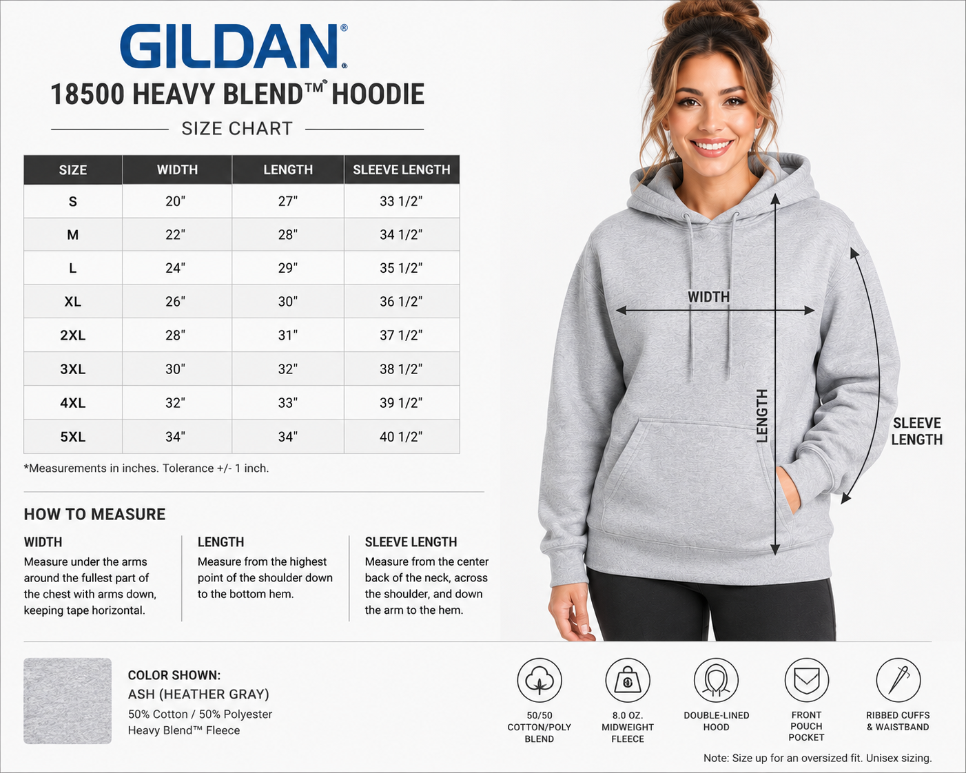 Too Tired to Haunt Embroidered Hoodie | Gildan Heavy Blend Hoodie