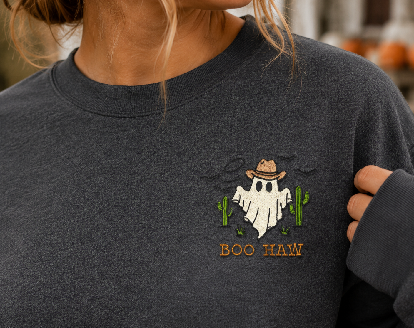 Boo Haw Embroidered Crewneck Sweatshirt