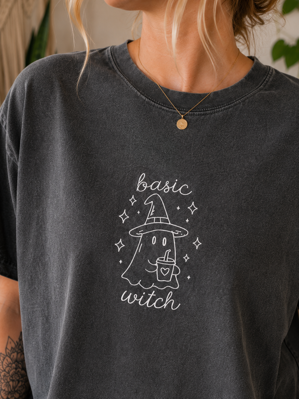 Basic Witch Embroidered Comfort Colors® T-Shirt