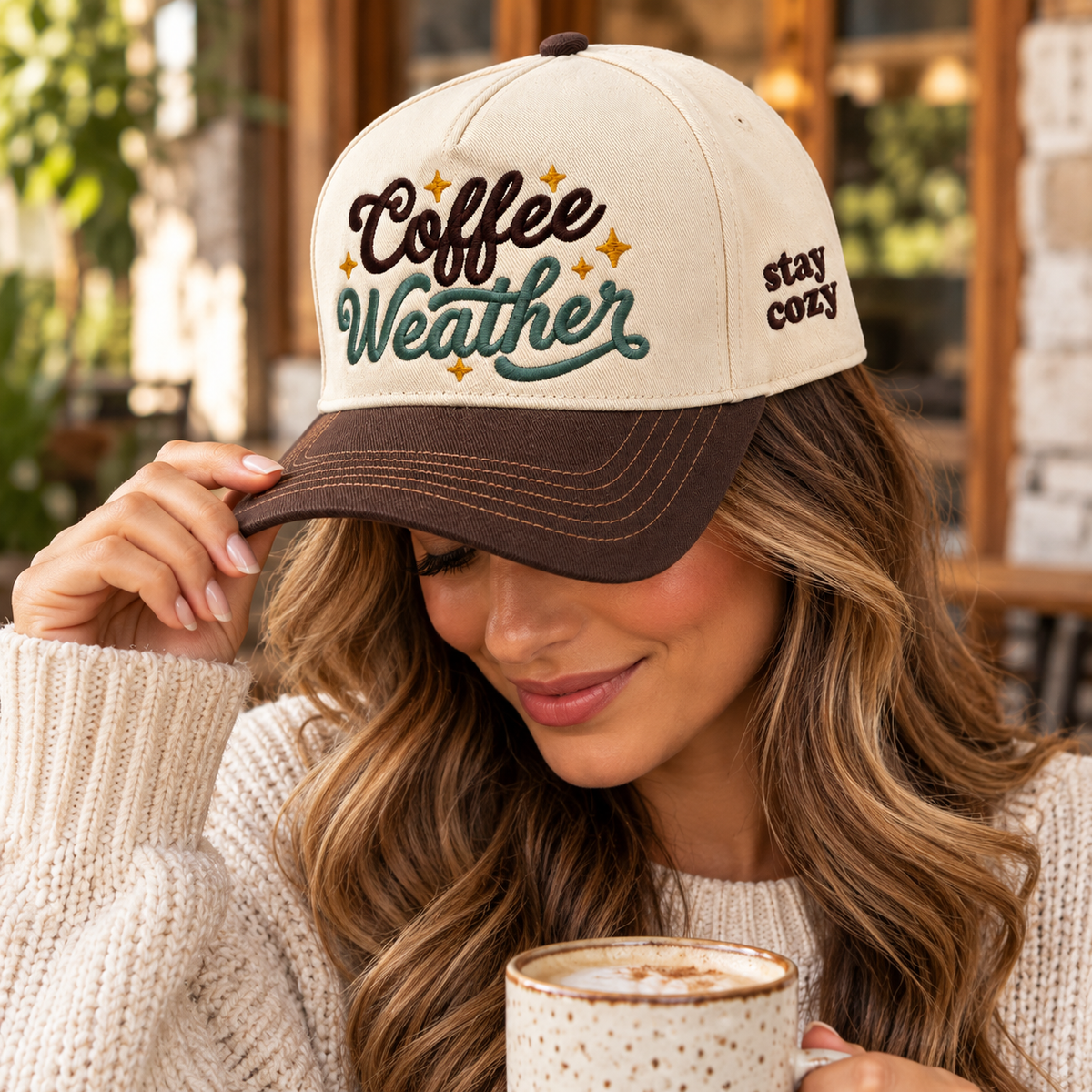 Coffee Weather Embroidered Cap