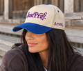 Just Pray Embroidered Adjustable Cap | Cream & Royal Blue