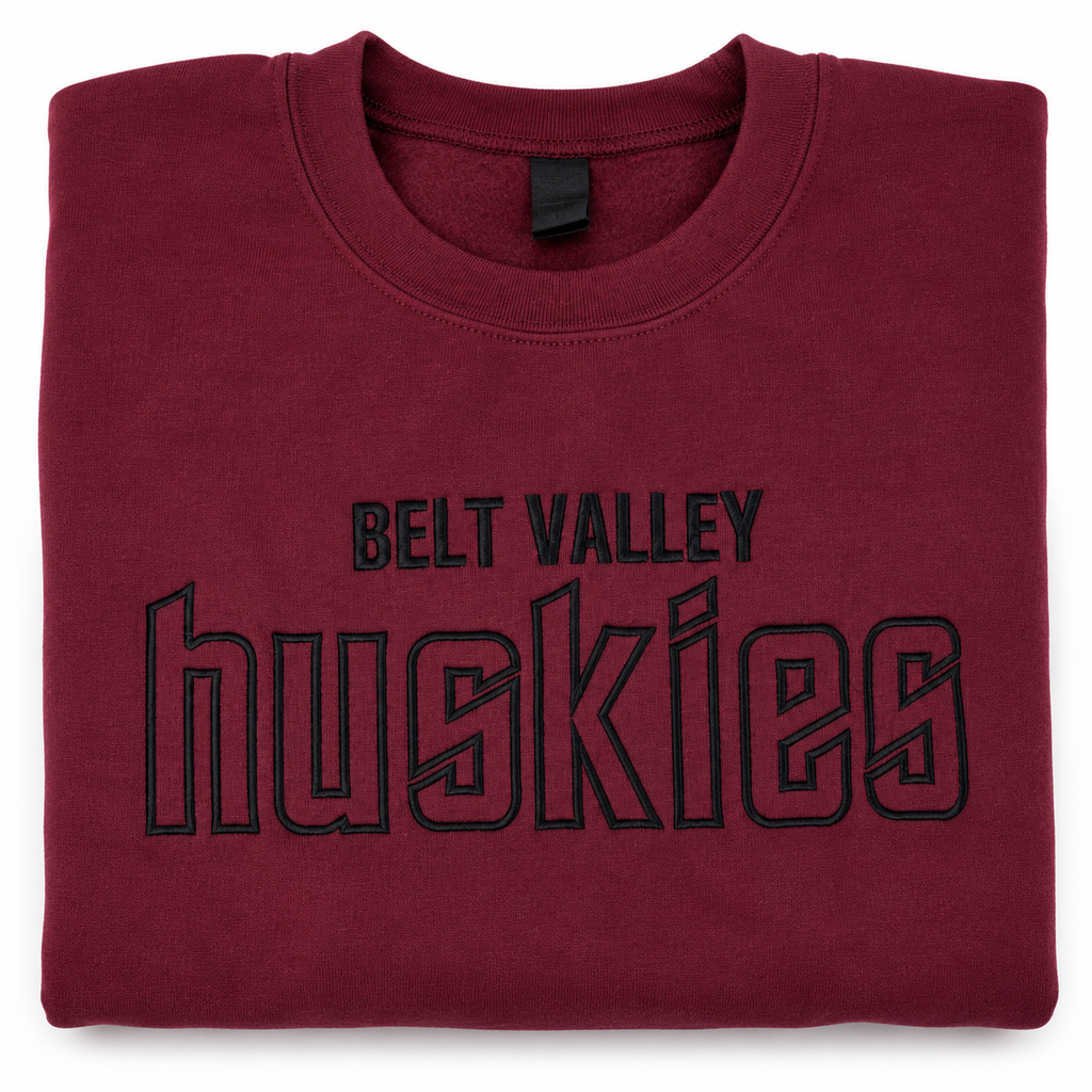 Belt Valley Huskies Crewneck Sweatshirt | Maroon
