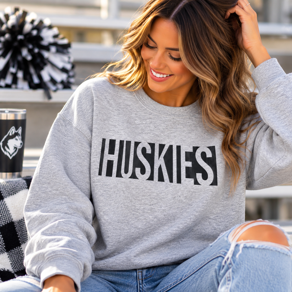 Huskies Crewneck Sweatshirt | Ash