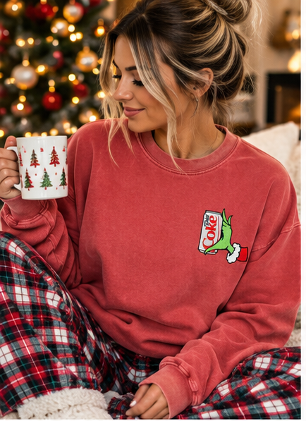 Grinch Diet Coke Comfort Colors Crewneck – Crimson