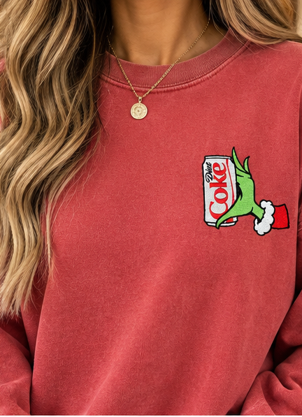 Grinch Diet Coke Comfort Colors Crewneck – Crimson