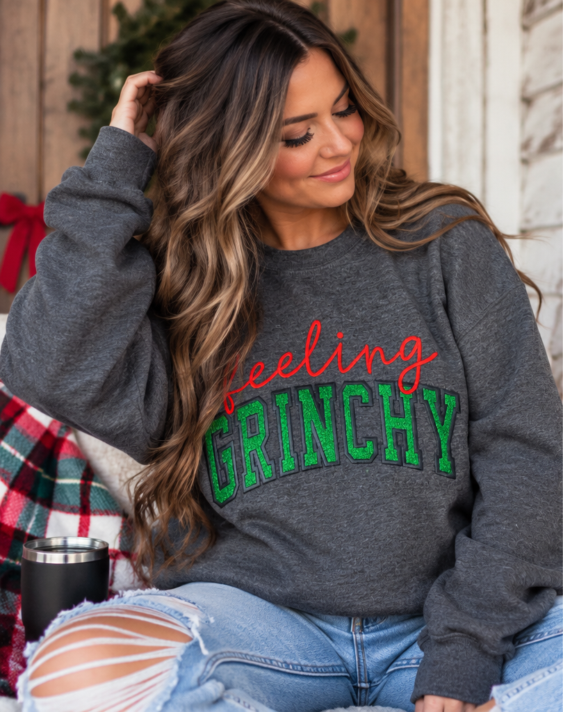 Feeling Grinchy Christmas Crewneck Sweatshirt