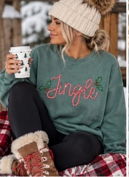 Jingle Comfort Colors Crewneck Sweatshirt – Blue Spruce
