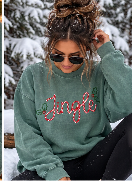 Jingle Comfort Colors Crewneck Sweatshirt – Blue Spruce