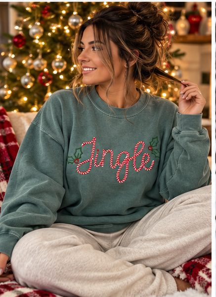 Jingle Comfort Colors Crewneck Sweatshirt – Blue Spruce