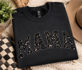Mama Sequin Crewneck Sweatshirt | Black