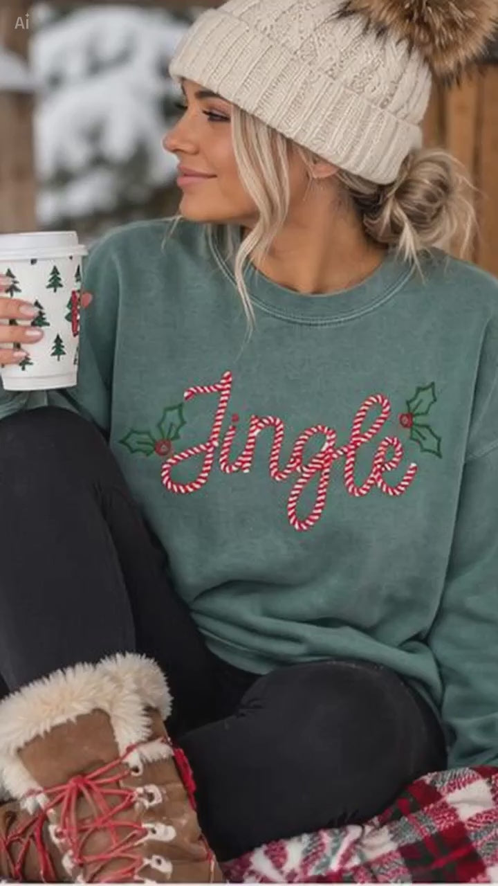 Jingle Comfort Colors Crewneck Sweatshirt – Blue Spruce